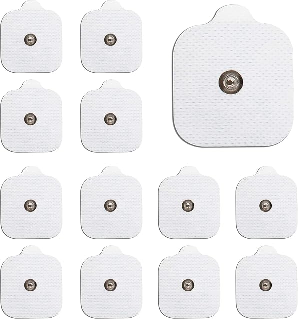 MED-FIT 12 Self Adhesive 3.5mm stud electrodes size 5cm x 5cm FIT BEURER, SANITAS and VIRTUALLY All TENS Massage Machines ON Amazon