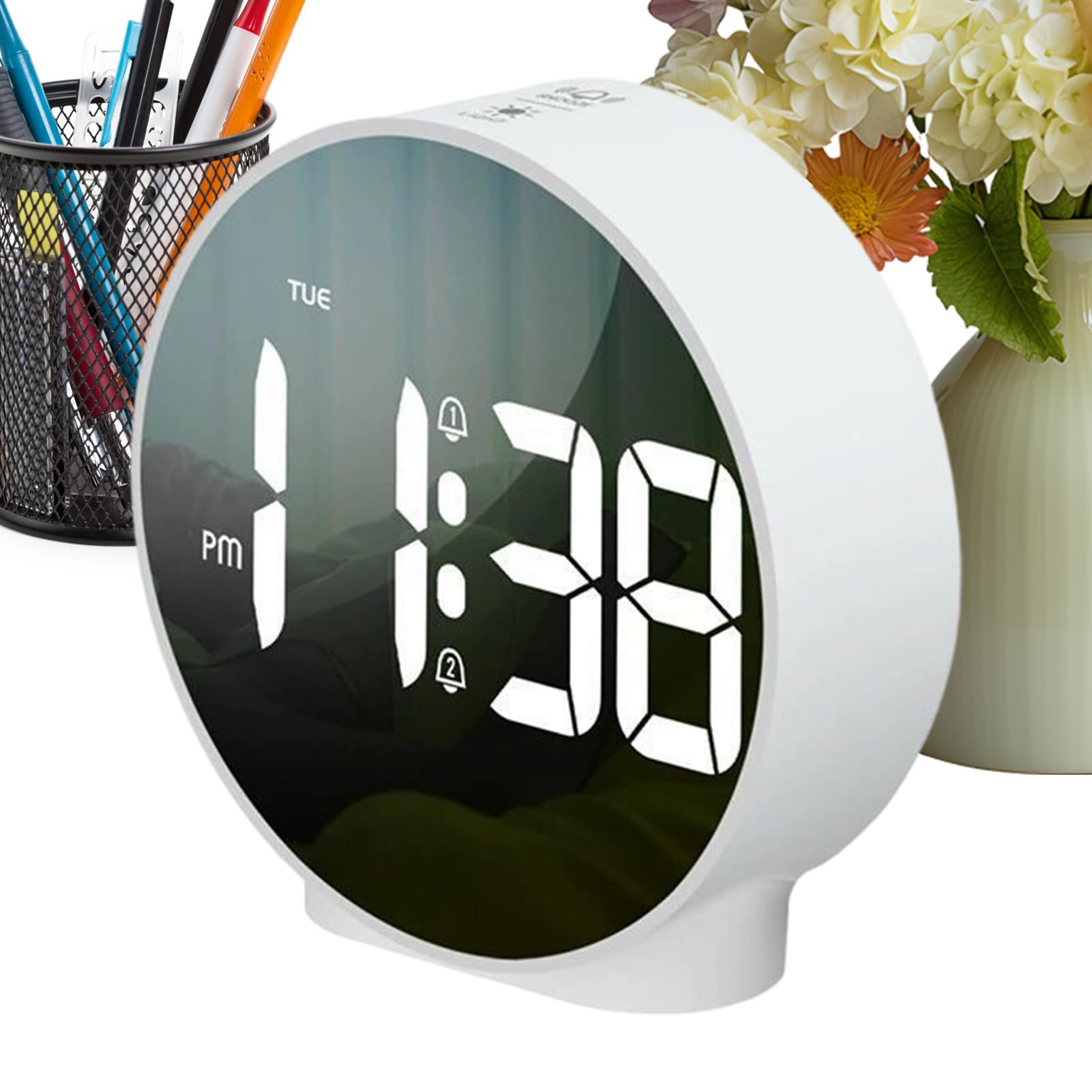 Despertador estético digital moderno para decorar el escritorio de la oficina
