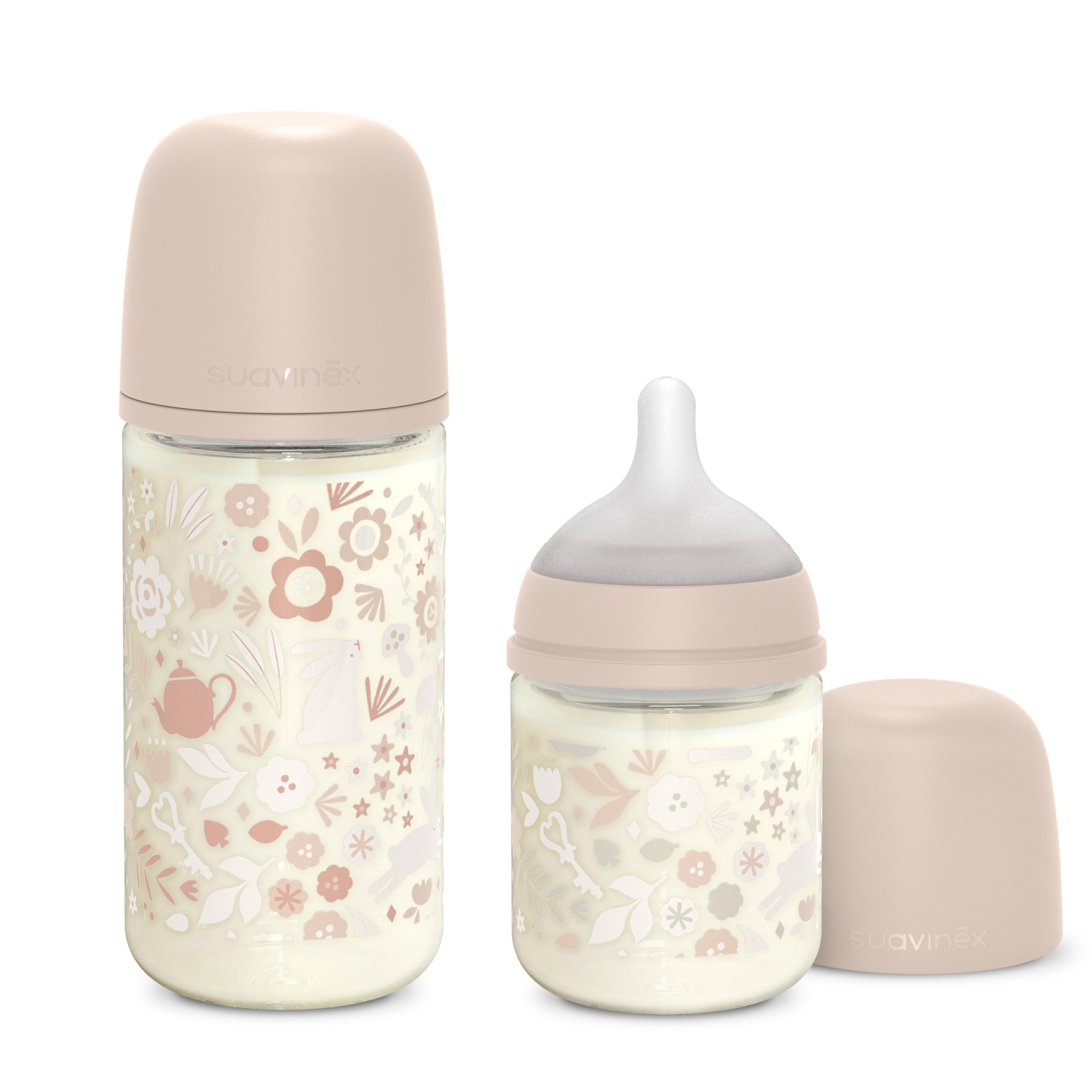 SET BIBERON VETRO SUAVINEX ROSA
