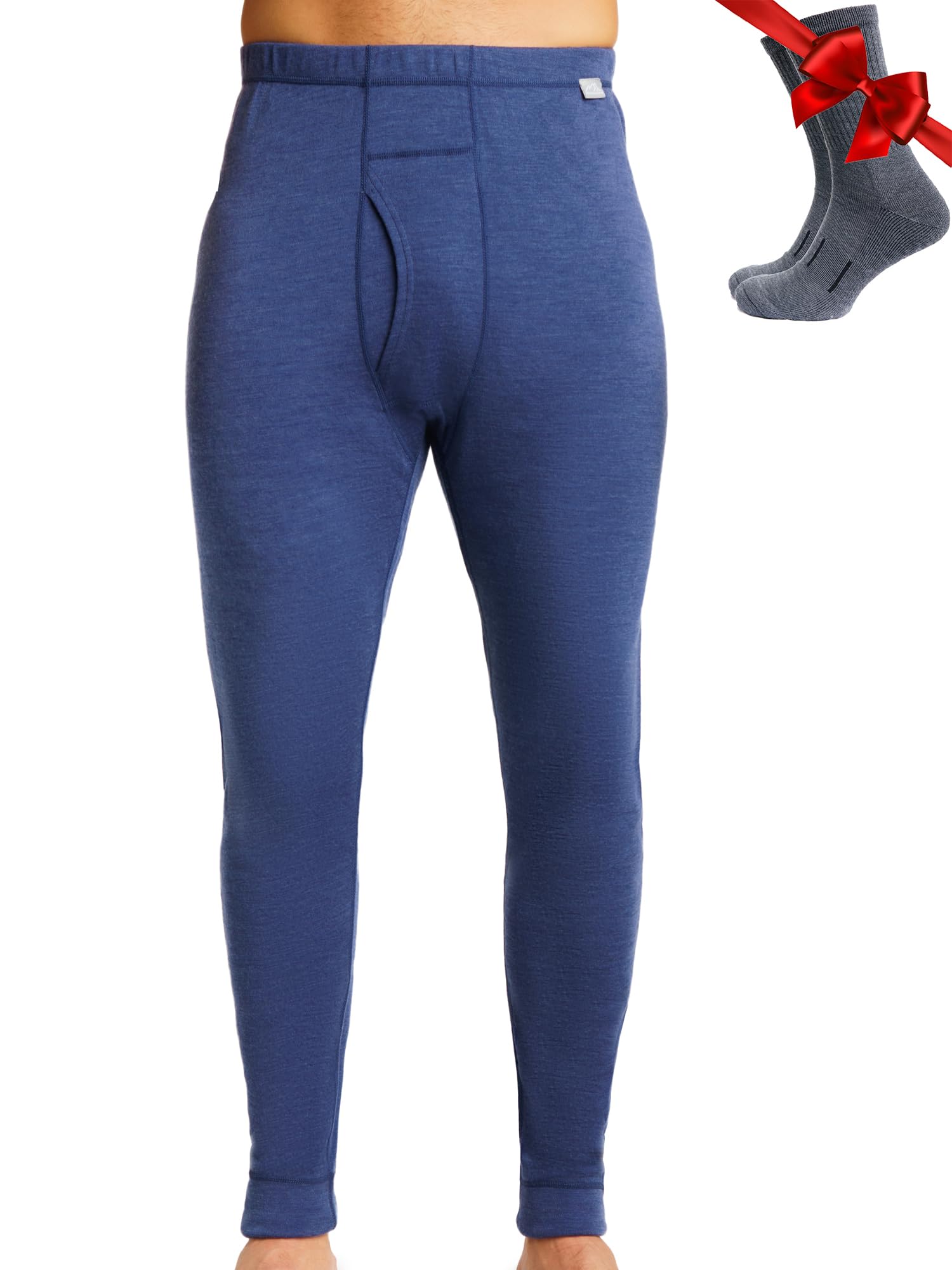 Merino Wool Base Layer Mens Bottom Pants 100% Merino Wool Heavyweight, Midweight, Lite Thermal Underwear Long Johns and Socks