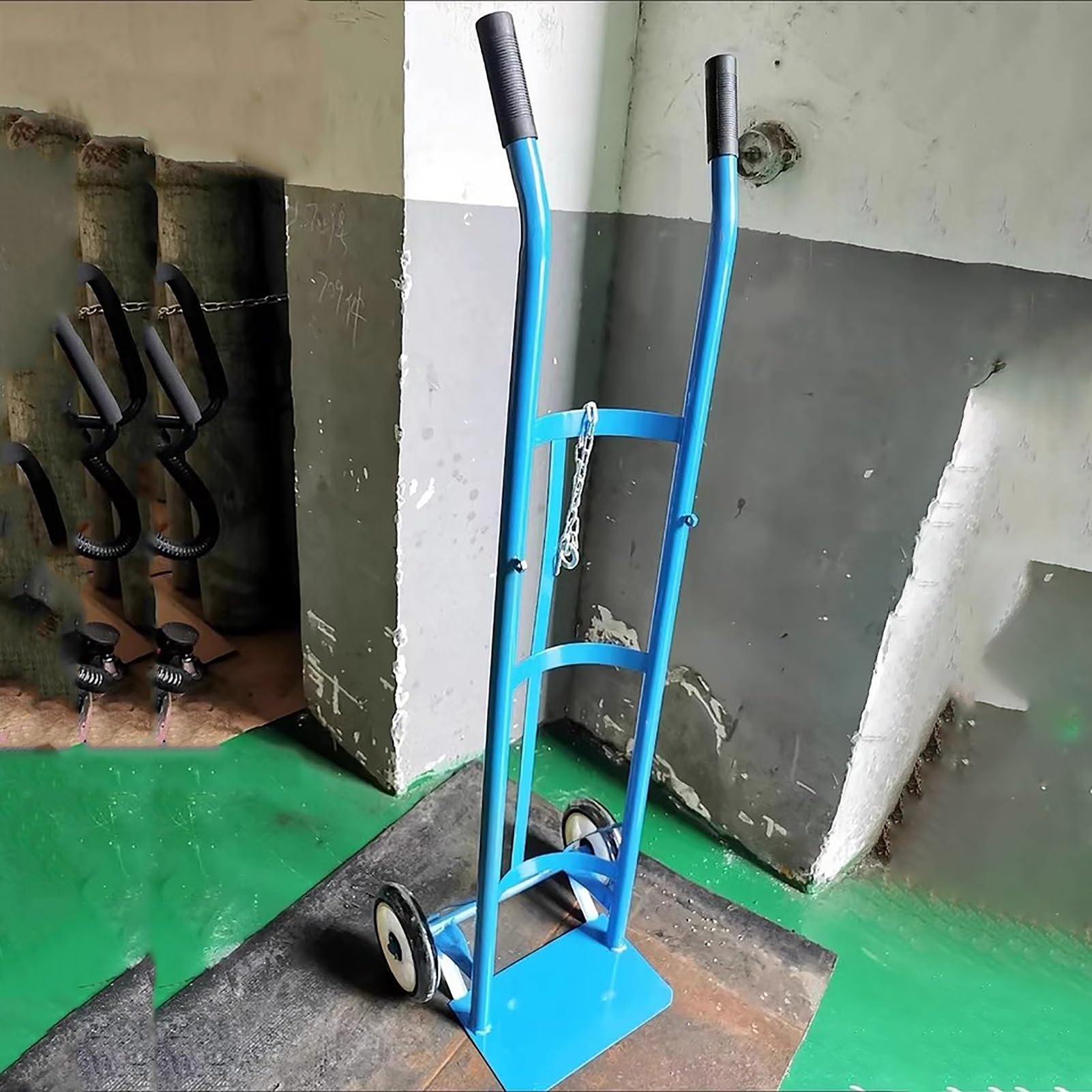 Uchwyty Na Zbiorniki Z Tlenem Wózek na Butle Tlenowe z Gumowymi Nóżkami, Wózek na Butle z Propanem Easy Cart Przenośny Wózek na Butle LP, Urządzenie do Transportu Podtlenku Azotu