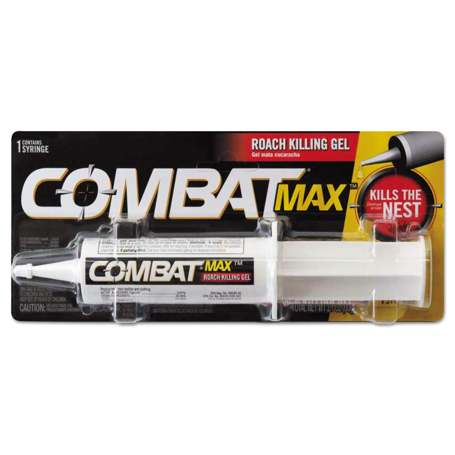 Combat Max Roach Killing Gel, Kills the Nest, 1 Syringe, 2.1 oz