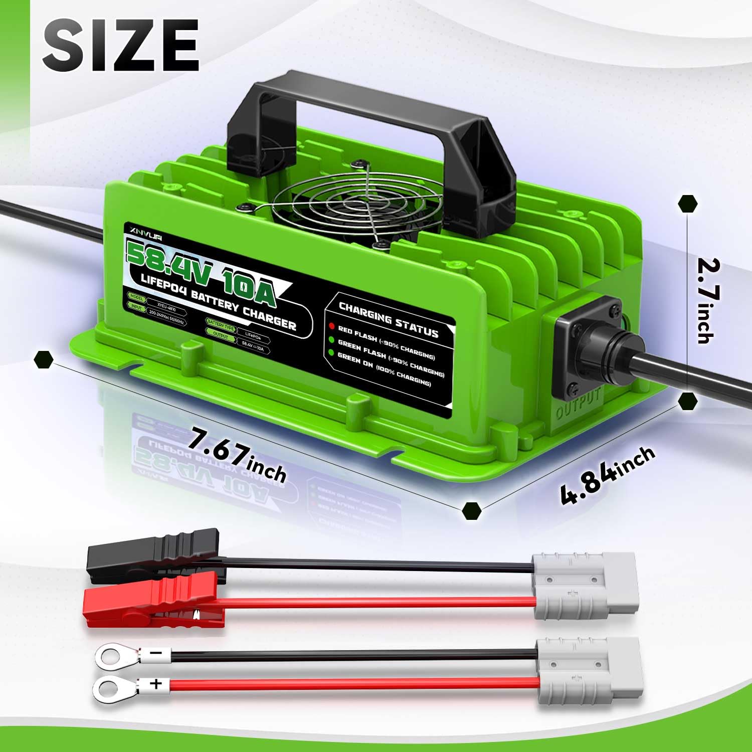 LiFePO4 Automatyczna inteligentna ładowarka do akumulatorów litowych LiFePO4 48 V (58,4 V)