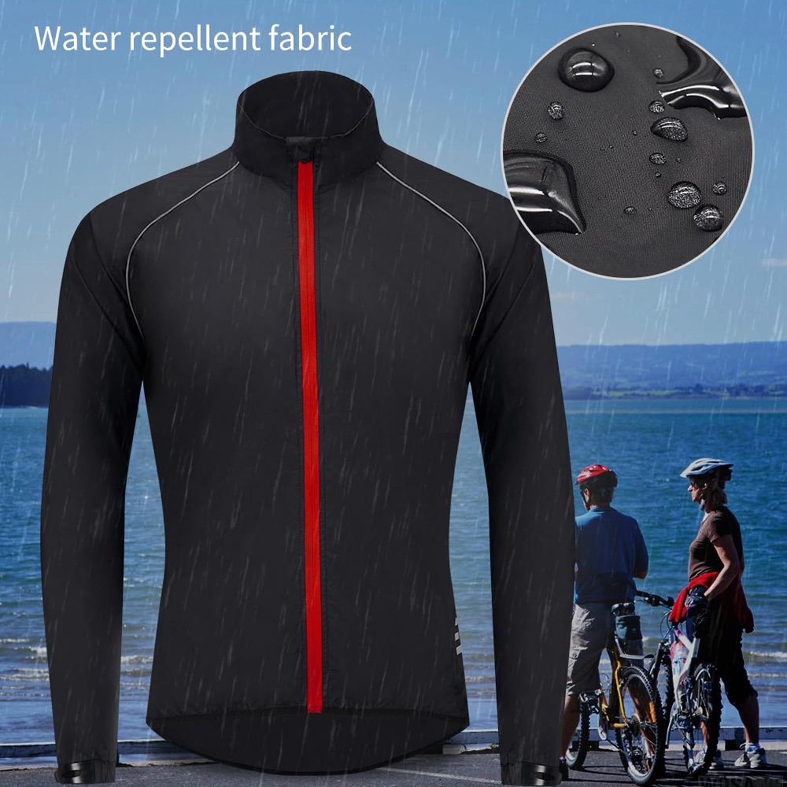 ARMAAN Chaqueta de Ciclismo Reflectante de Seguridad para Hombre para Deportes al Aire Libre Trajes de Ciclismo de montaña Ropa Exterior Impermeable Cortavientos Maillot de Ciclismo Ligero,Green-3XL