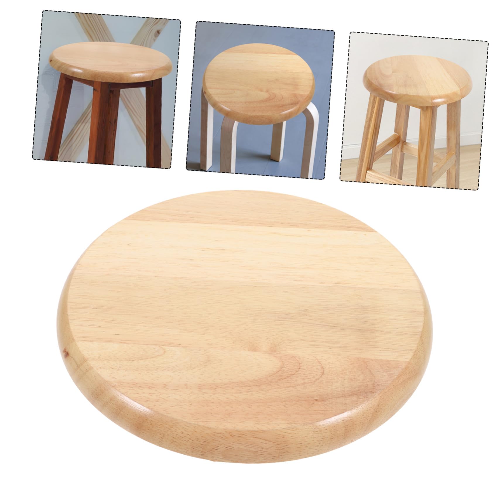 BESTYASH Tabouret Bar Bois Assise Ronde en Bois Massif, Facile à Nettoyer et Robuste, pour Bureaux et Fêtes