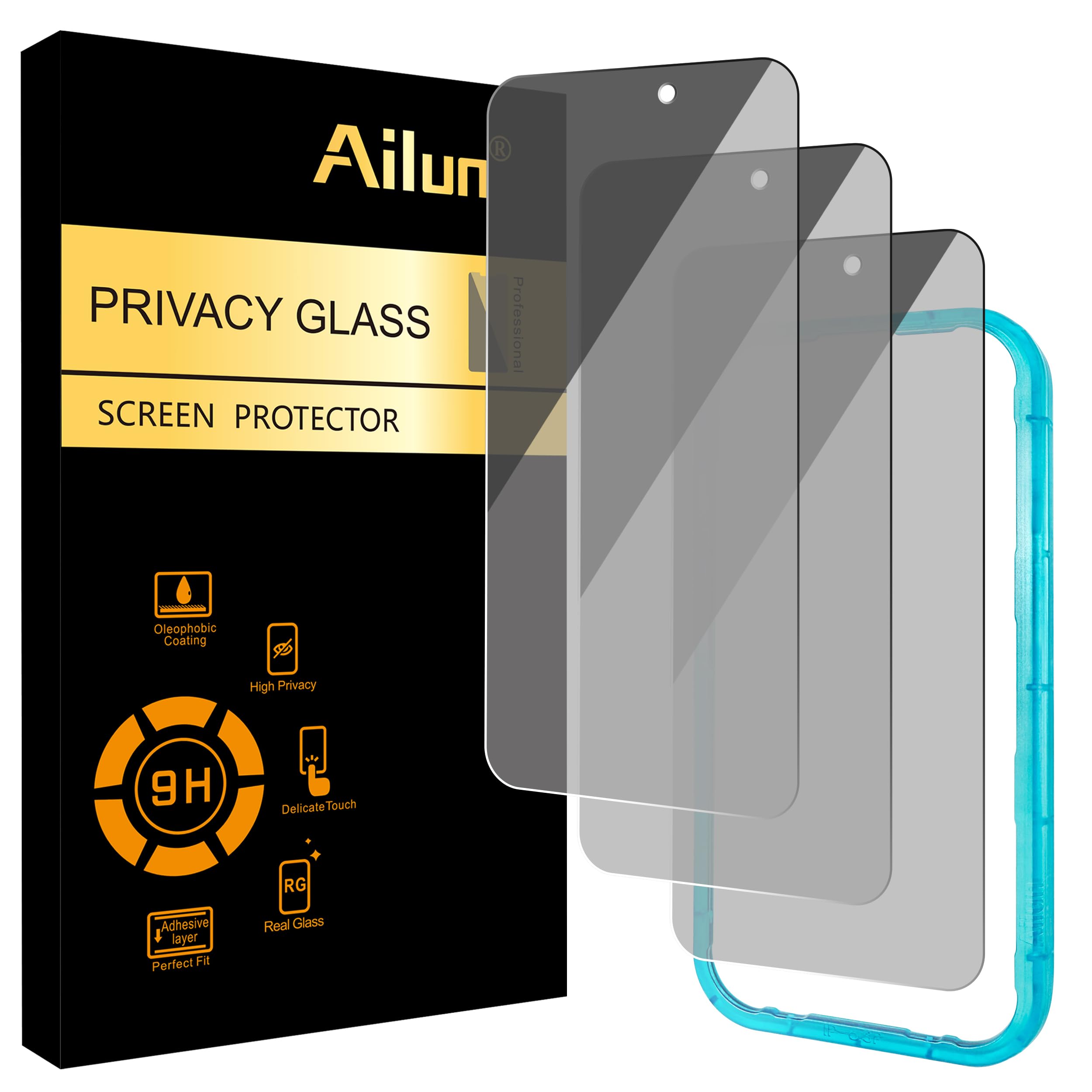 FUNCAT GLOBAL 3 Pack For IPhone 14 Pro Max Privacy Screen Protector Tempered Glass