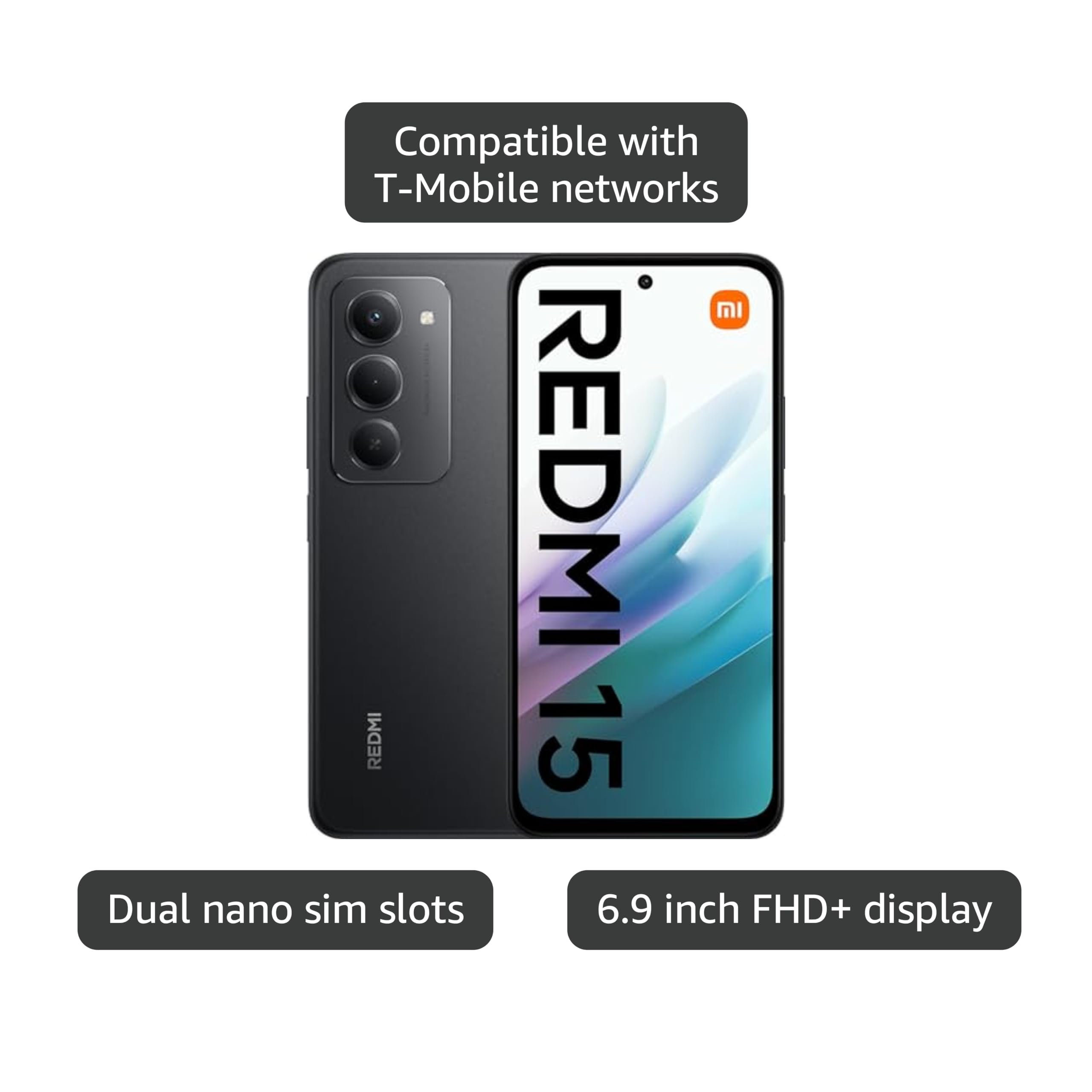 Amazon.com: XIAOMI Redmi 15 4G LTE (Compatible with Tmobile Tello