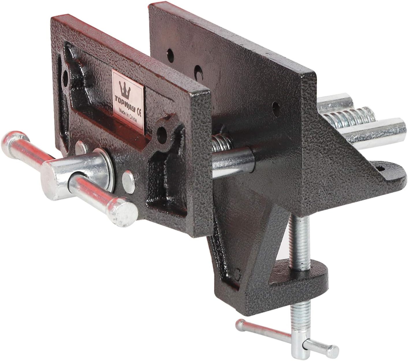 TOPWAY Heavy Duty Wood Clamp Vice 6 Inch, Woodworking Clampon Table