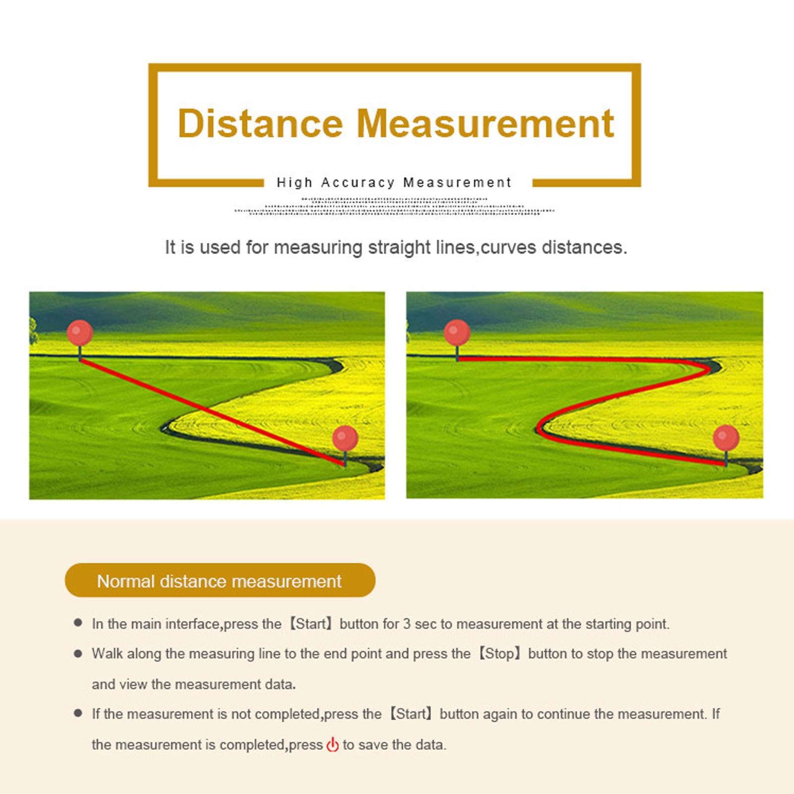 Appareil de Mesure de Superficie, Mesureur GPS Portable pour Levés Topographiques Écran LCD 2,4 Pouces Testeur Gnss Portable de Superficie Et de Distance Au Sol, pour Terres Agricoles, Lacs