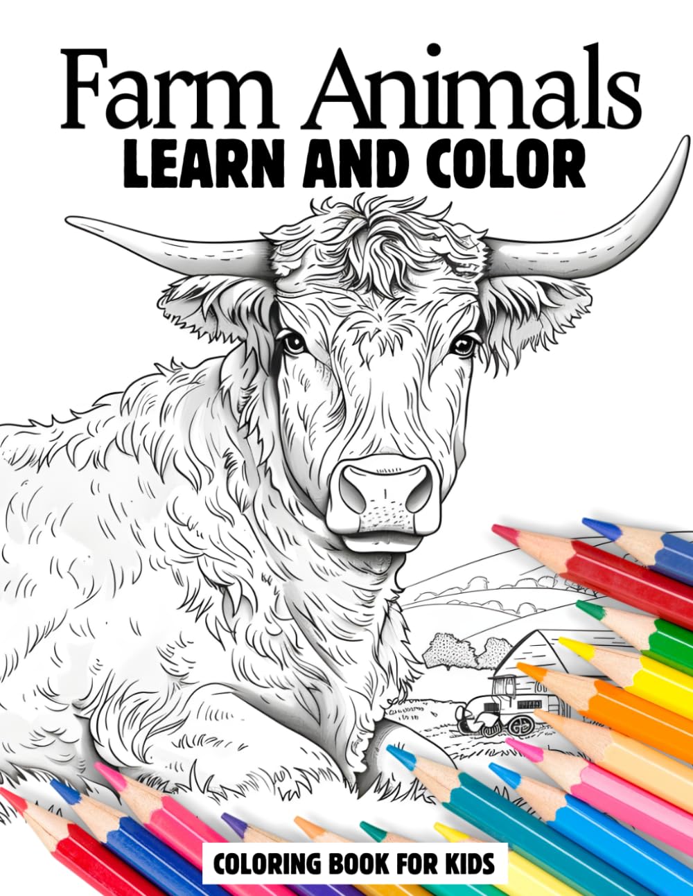 Farm Animals Coloring Book for Kids 8-12 years : Learn Amazing fact and color 40 unique Farm animal design