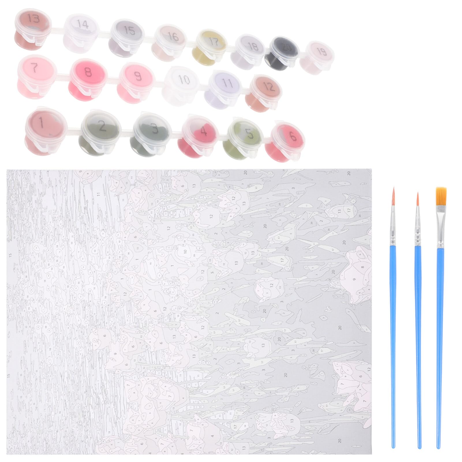 EXCEART Kit Dipingere per Adulti e Bambini, Pittura a Numeri | Tela con Pigmenti, Cornice in Legno, per Salotto e Studio, Decorazione da Parete