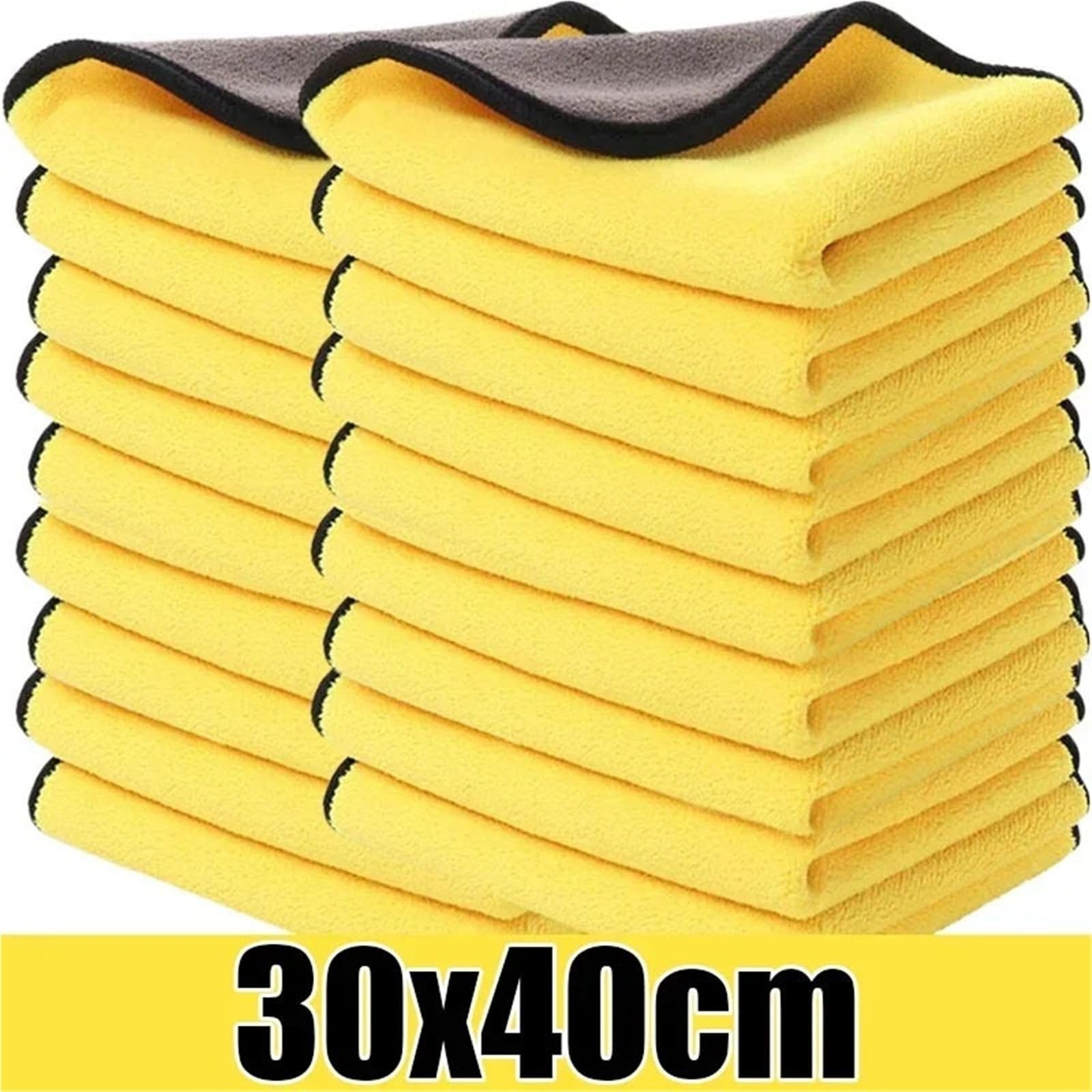 Doppelseitige Auto-Mikrofasertücher, super saugfähig, Waschen, Trocknen, Reinigungstücher, Handtücher, Waschen, Waschen, Handtücher, Bad (30 x 40 cm, 20 Stück)