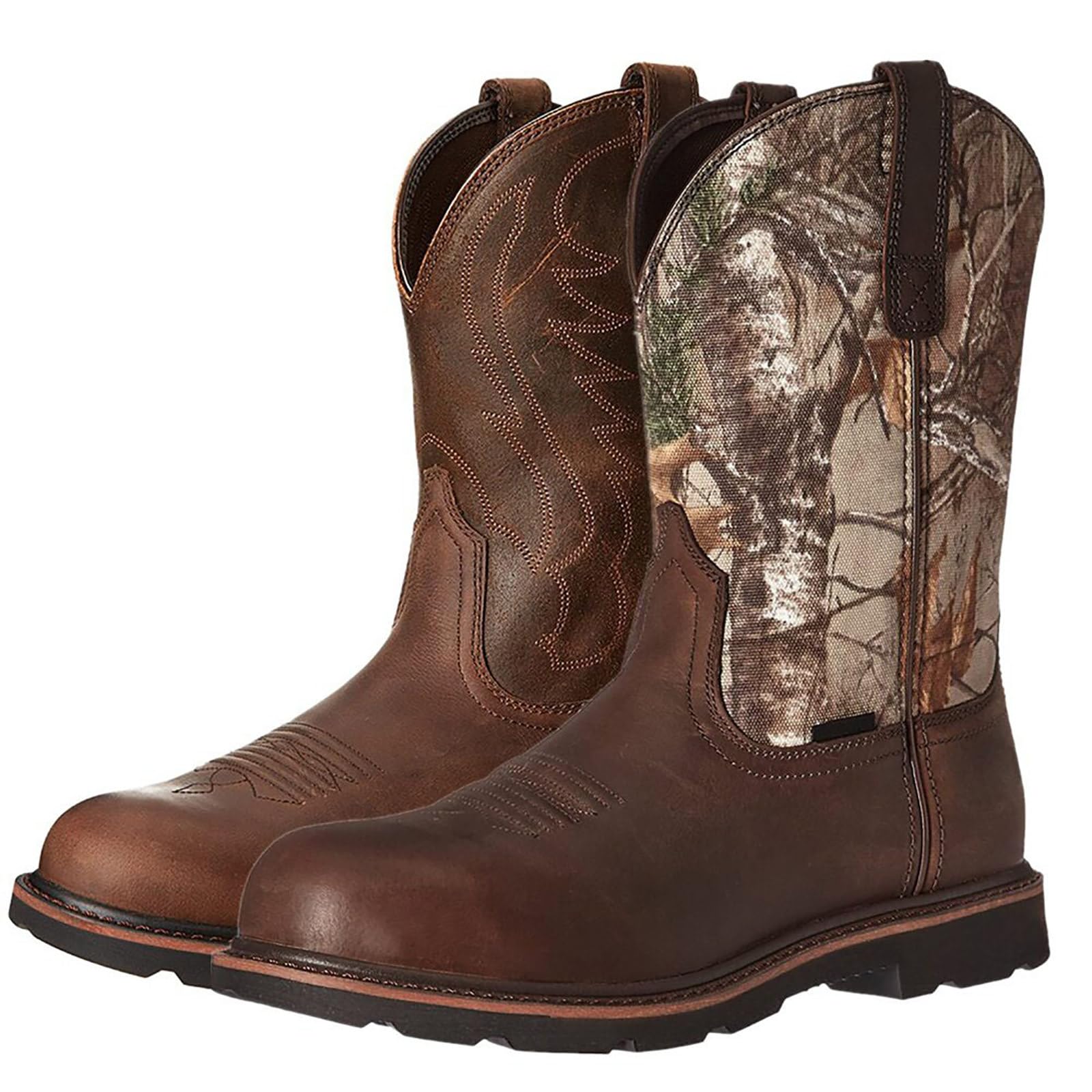 Reitstiefel, Western-Cowboystiefel, Bestickter Schlupfstil, Mittelrohr | Runder Kopf | rutschfest, Atmungsaktiv, Vintage-Stiefel FüR Herren Und Damen,A-42