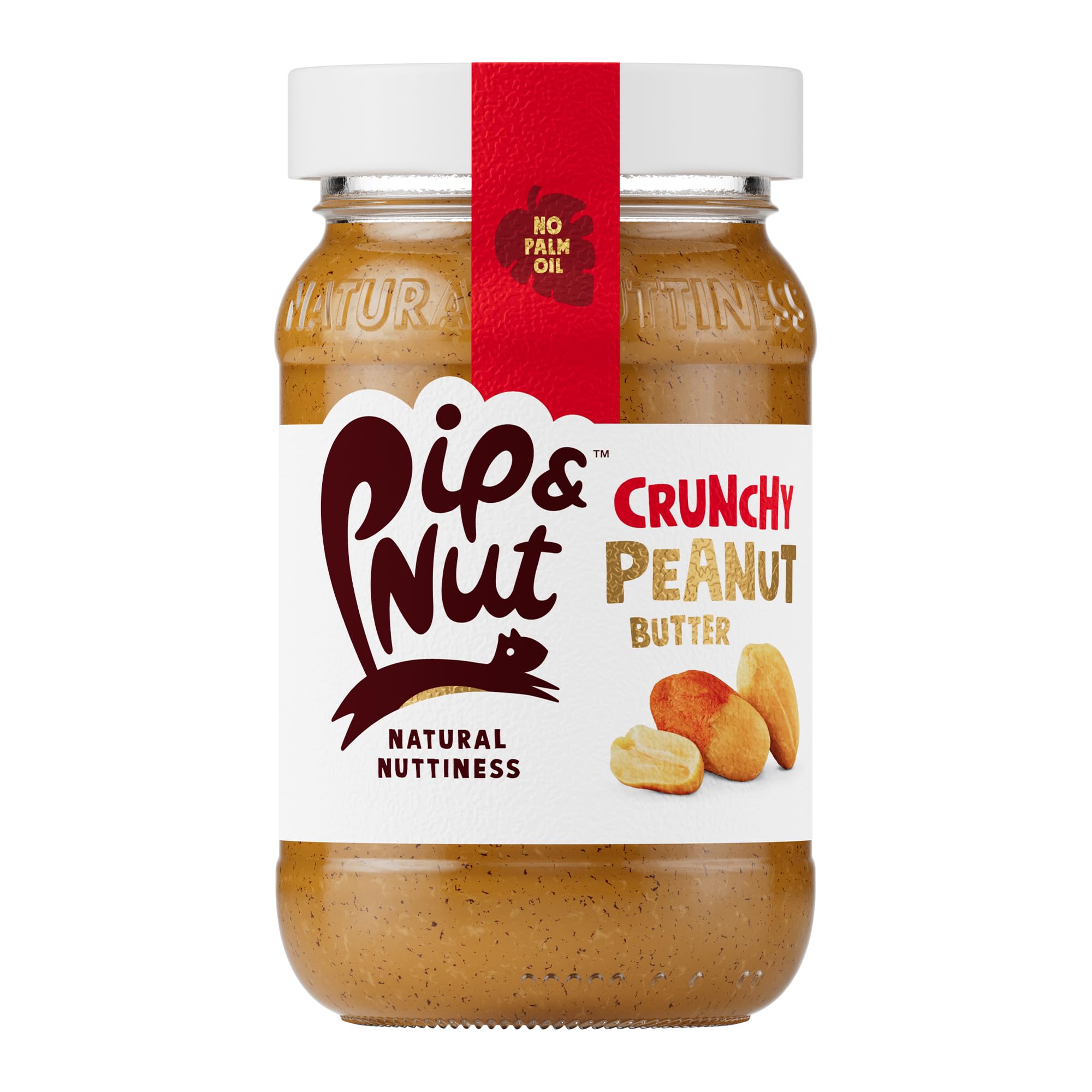 Pip & Nut - Crunchy Peanut Butter (6 x 300g) | Natural Nut Butter, No Palm Oil, No Added Sugar, Hi-Oleic Peanuts, High in Unsaturated Fats, Gluten Free, Vegan, Dairy Free