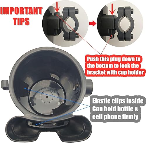 Miniatura 4 de Portavasos para bicicleta con soporte para llaves de teléfono, jaula para botella de agua para manillar para bicicleta eléctrica, scooter,