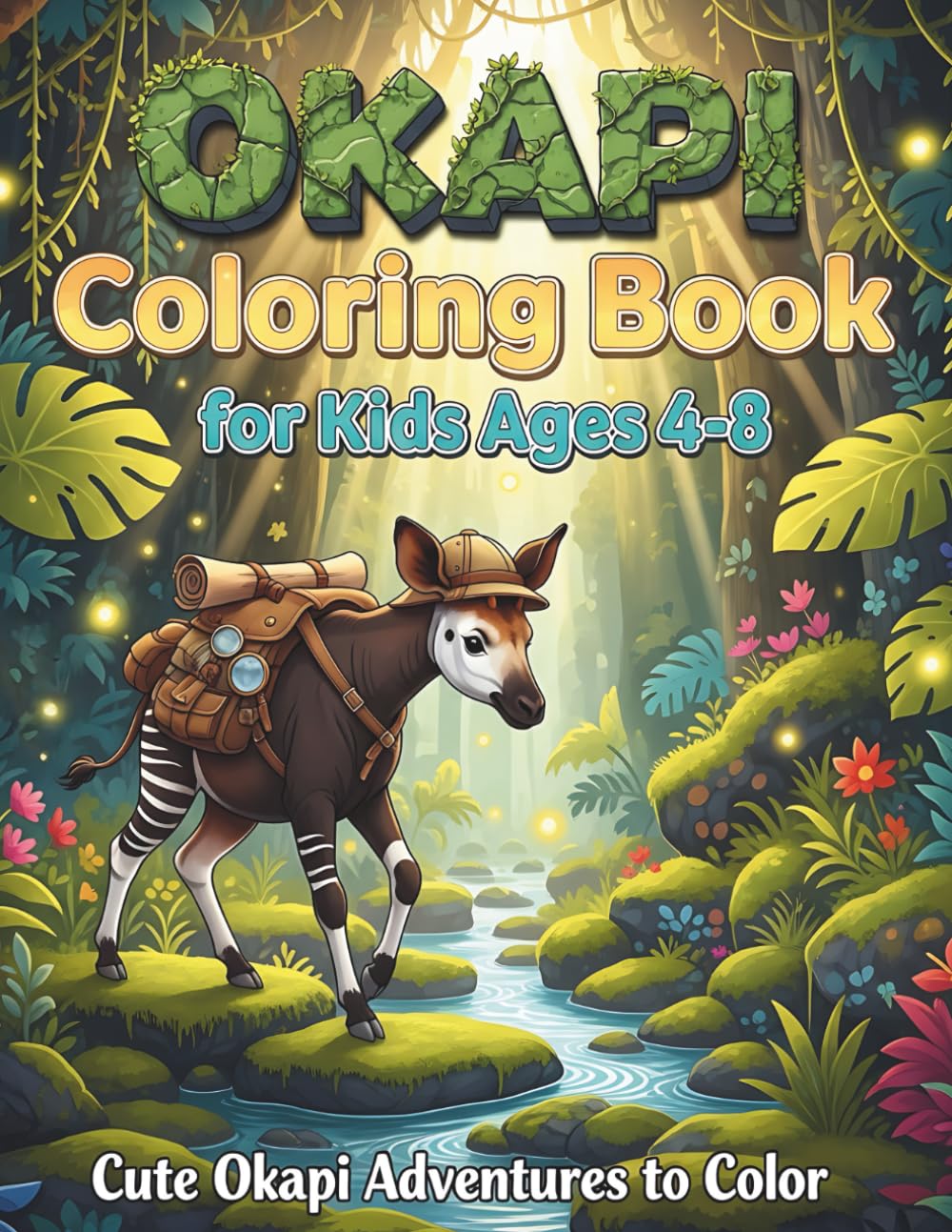 Okapi Coloring Book for Kids Ages 4-8: Fun African Rainforest Animal & Exotic Zoo Wildlife Coloring Pages: Discover the "Forest Giraffe"! An ... Okapis and Jungle Scenes for Boys and Girls