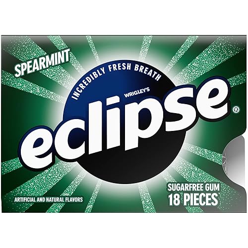 Eclipse Spearmint - Goma de mascar sin azúcar, paquete individual (18 piezas)