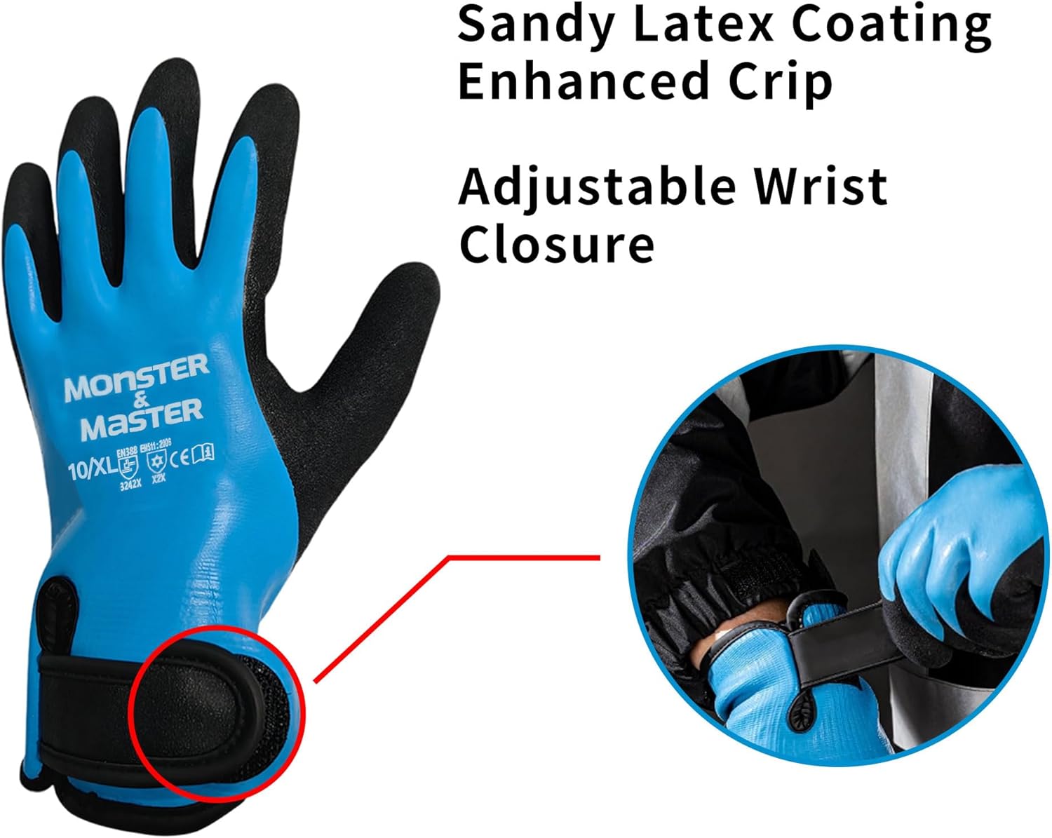 Monster & Master 10” Welding Pipe Plier Clamp with Large V-Pads and Safety Work Gloves Microfoam Nitrile, Touchscreen with Grip