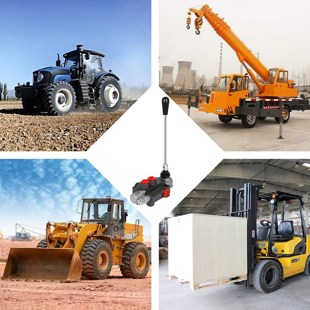 Hydraulic Flow Control Valve 1 Spool 11 GPM G Ports Adjustable Relief Lever Handle Double Acting Parallel Center Tractor Loader W/Joystick Small Tractors/Tanks Loaders Log Splitters 3600 PSI