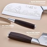 SHI BA ZI ZUO Knife Set,2Pcs Professional Chef Knife Set,Stainless Steel Cleaver Meat Cleaver Santoku Knife Japanese Chef Knife with Ergonomic Handle