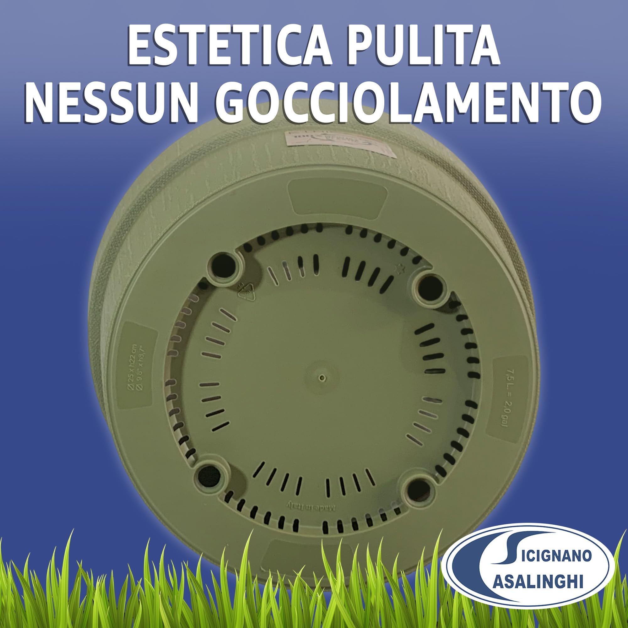 Sicignano Vaso da Giardino in Plastica Riciclata, Modello Ethica Set Completo con Terriccio, Perfetto per Interni ed Esterni, Made in Italy (Tortora, Ø 30 cm, 3 Vasi)