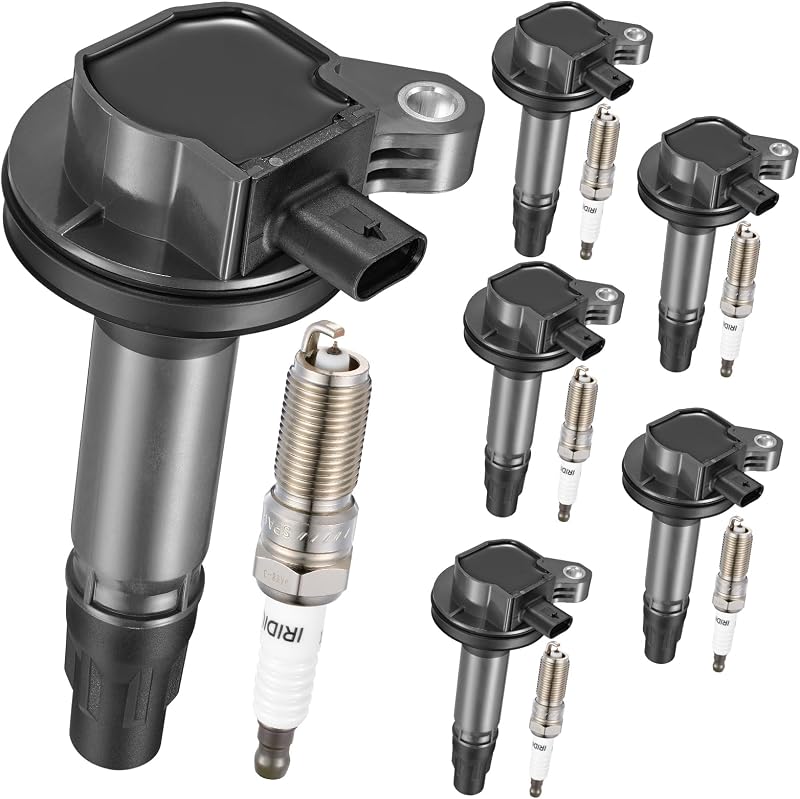 Kit de 6 bobinas de ignição e 6 velas SYKRSS UF823/6509 para Ford e Lincoln V6 3.5L/3.7L