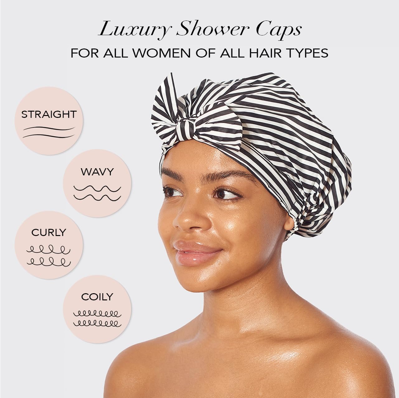 Kitsch Luxury Shower Cap (Stripe) and Shower Filter (Chrome) Bundle with Discount image 4