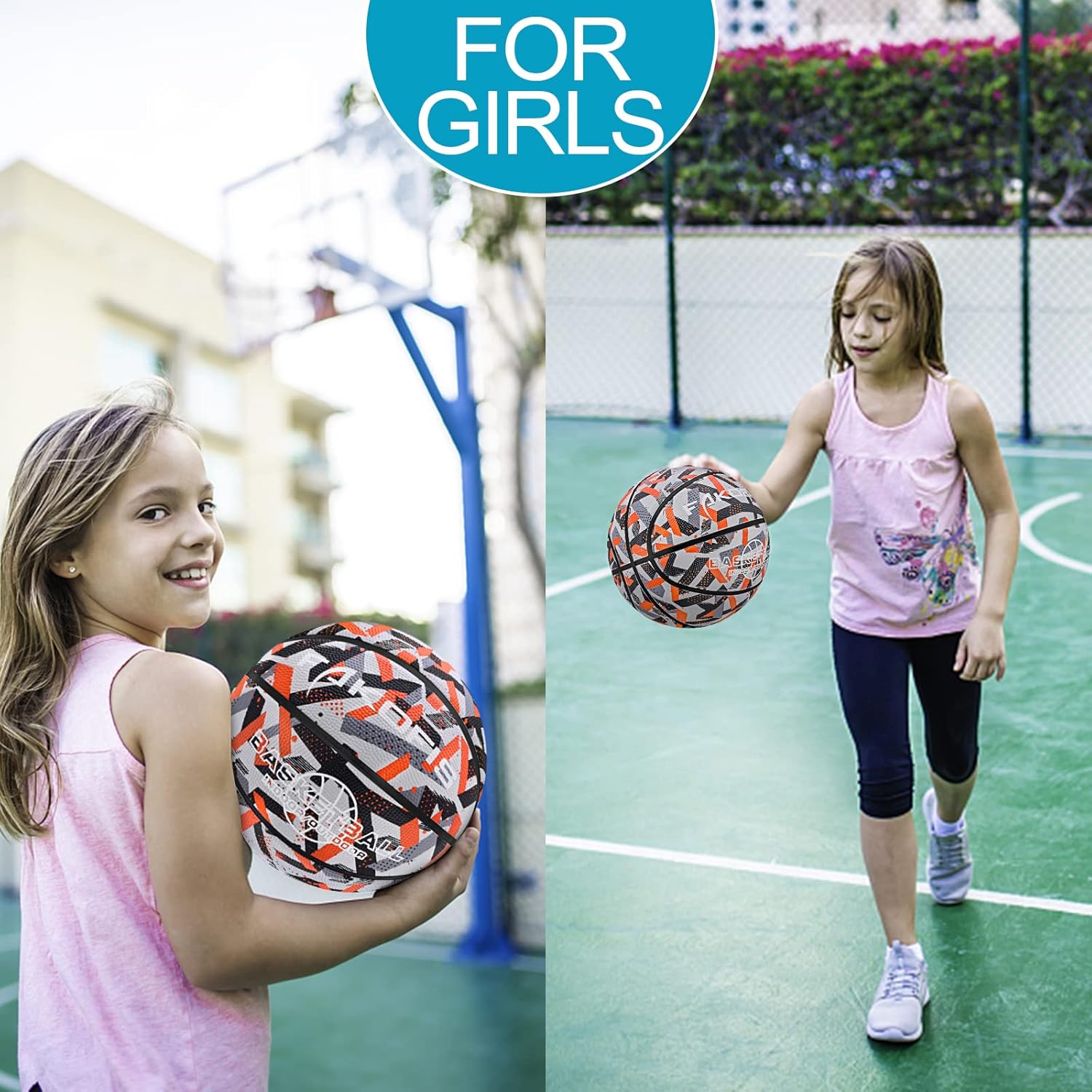 Kids Youth Size 3/5 (22''/27.5") Basketball - Premium Rubber Indoor Outdoor Basketball for Boys Girls Age 3-14 Pool Play (Gift for Children) - Image 6