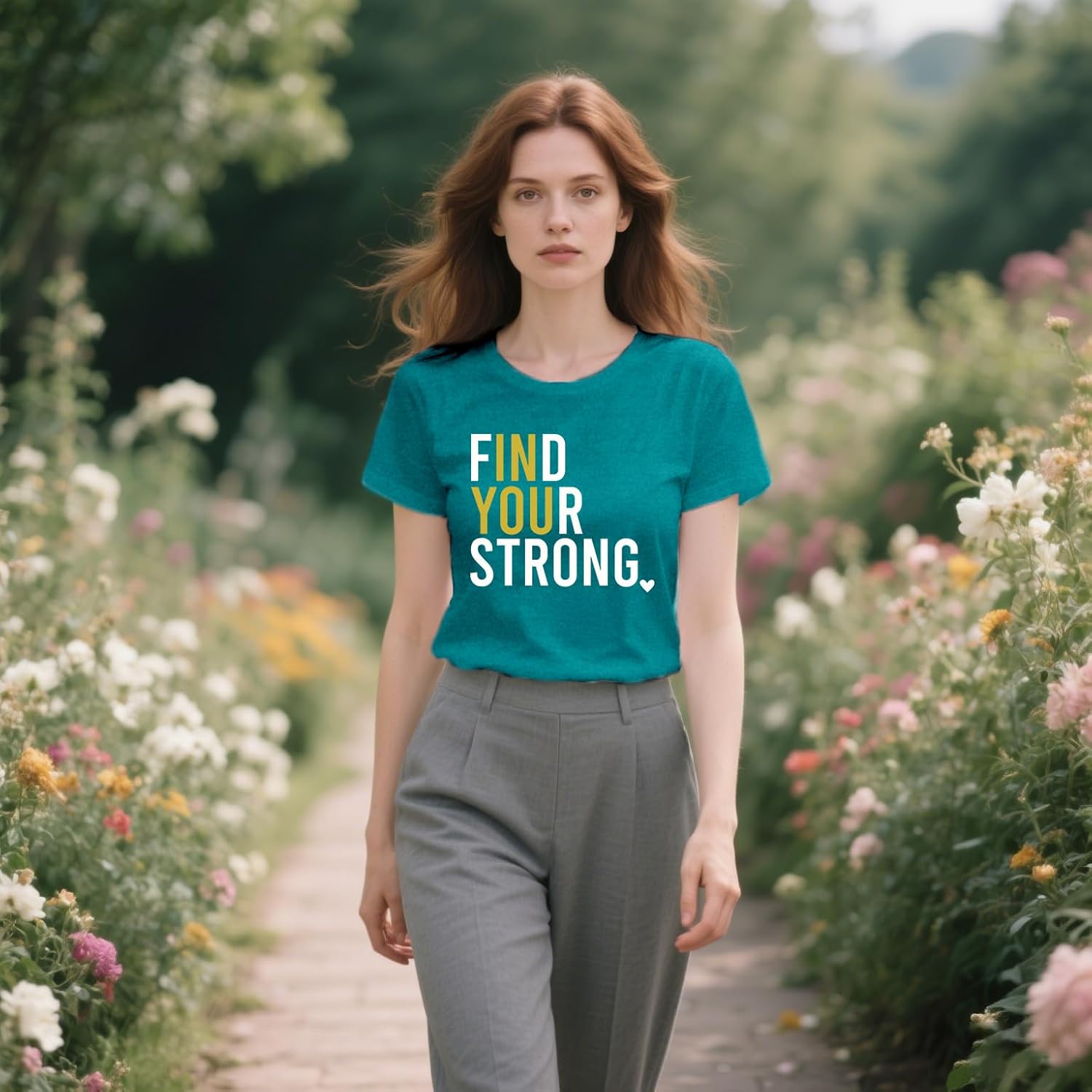 Inspirational Shirts for Women Positive Message T-Shirts Find Your Strong Tees - Image 2