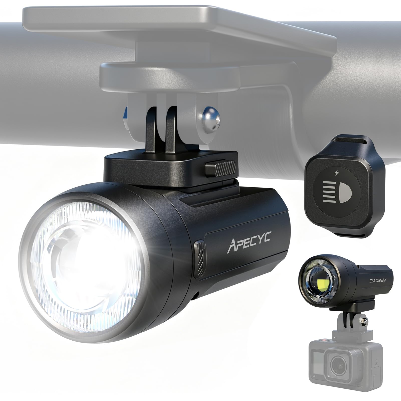 APECYC Bike Headlight, Rechargeable Smart Bike Lights with Wireless Remote