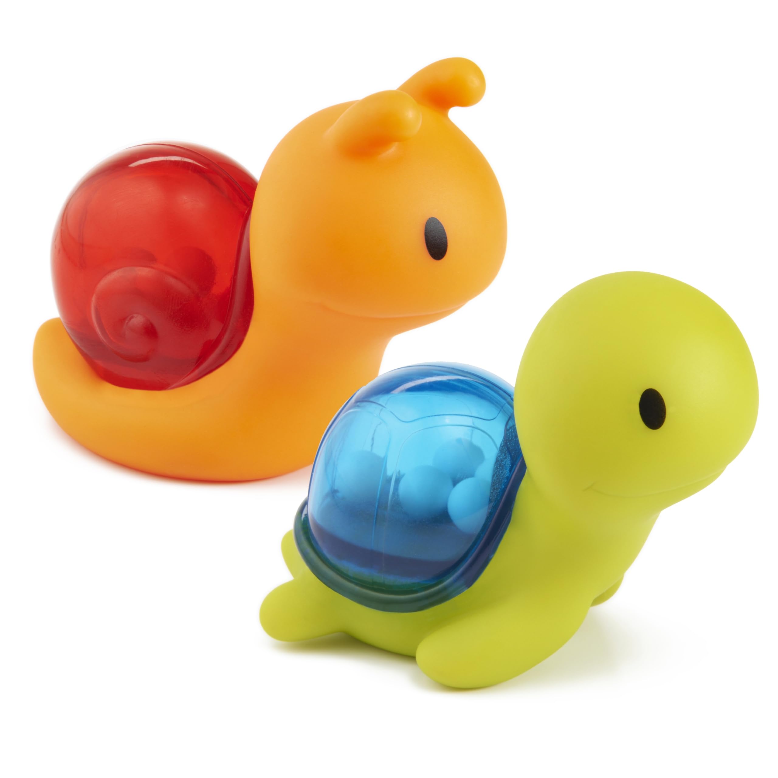 Munchkin Rattle Squirts, Snail & Turtle Sensory Bath Toys for Babies and Toddlers | Baby Essentials |Baby Bath Toys for Splashy Bathtime Fun | 2 Pack