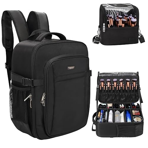 Relavel Professional Makeup Case Makeup Backpack (Black)