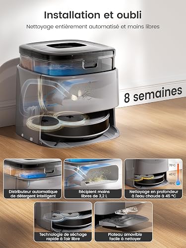 Lefant M3 Max Robot Vacuum Cleaner Washer 20,000 Pa, Multifunctional Station, Double Rotary Mop 200 RPM & 9mm Releasable, dToF Navigation, Obstacle Avoidance PSD, 220min - 3