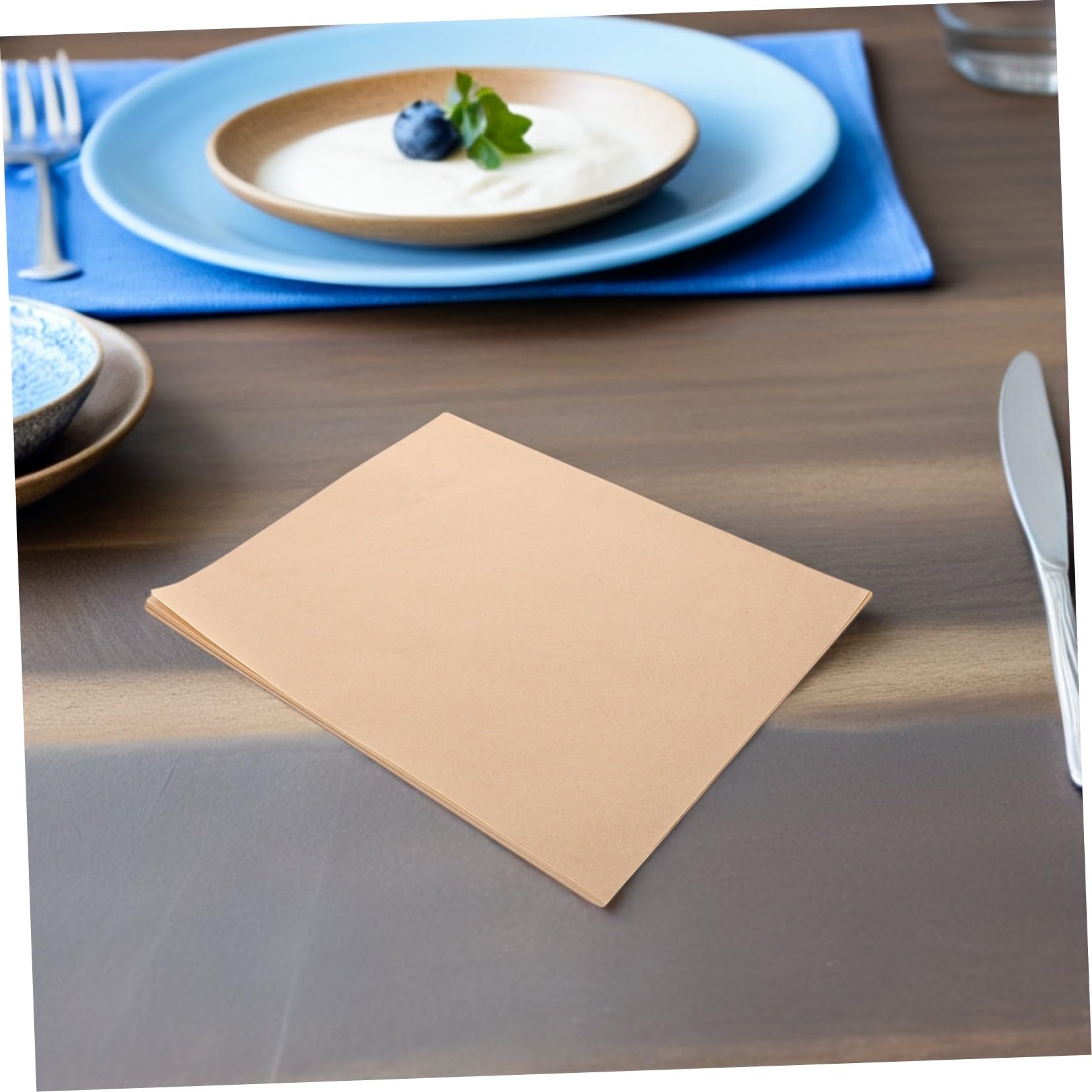 INOOMP 500 Fogli Carta da Forno Antiaderente Spessa Marrone Rustica per Pizza Panini Fritti Assorbe Grasso Fogli Resistenti al Grasso