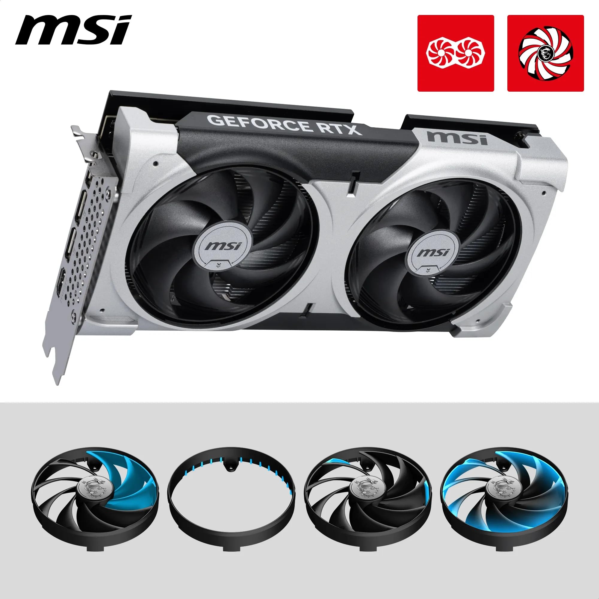 Placa de Vídeo MSI RTX 5060 Ti Ventus 2X OC Plus – 8GB GDDR7, Ray
