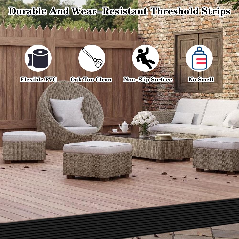 Rampa de umbral, rampa de umbral de puerta, rampa de PVC para sillas de ruedas, rampa para sillas de ruedas, andador o scooter eléctrico (negro, 90 x 8 x 3 cm)