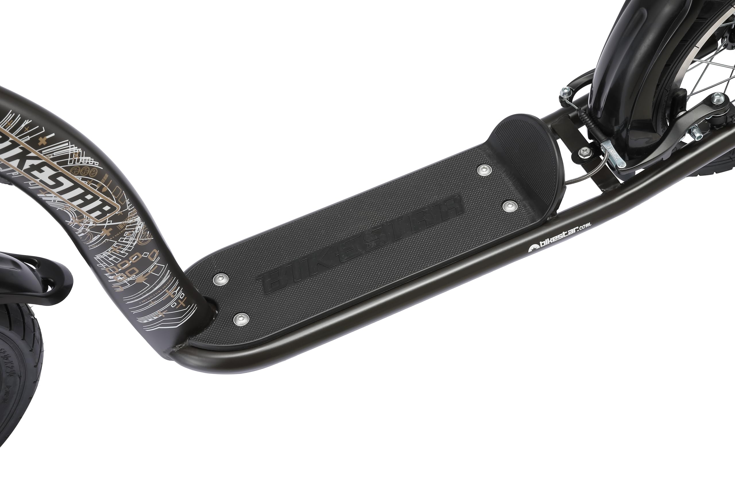 BIKESTAR Roller Kinderroller Tretroller Kickscooter mit Luftreifen für Jungen und Mädchen ab 6-7 Jahre ★ 12 Zoll Sport Kinder Scooter ★ Schwarz (matt)