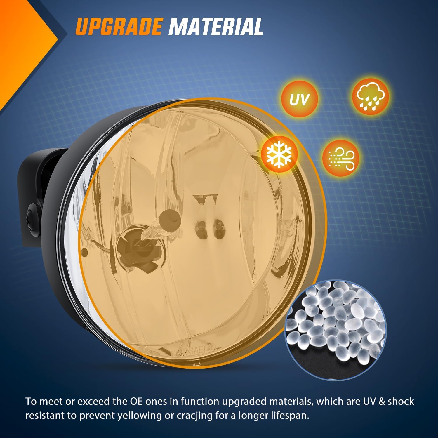 Nilight Fog Lights Assembly Compatible with 2002 2003 2004 2005 2006 2007 2008 2009 GMC Envoy Foglight Replacement w/880 12V 27W Bulbs Clear Lens