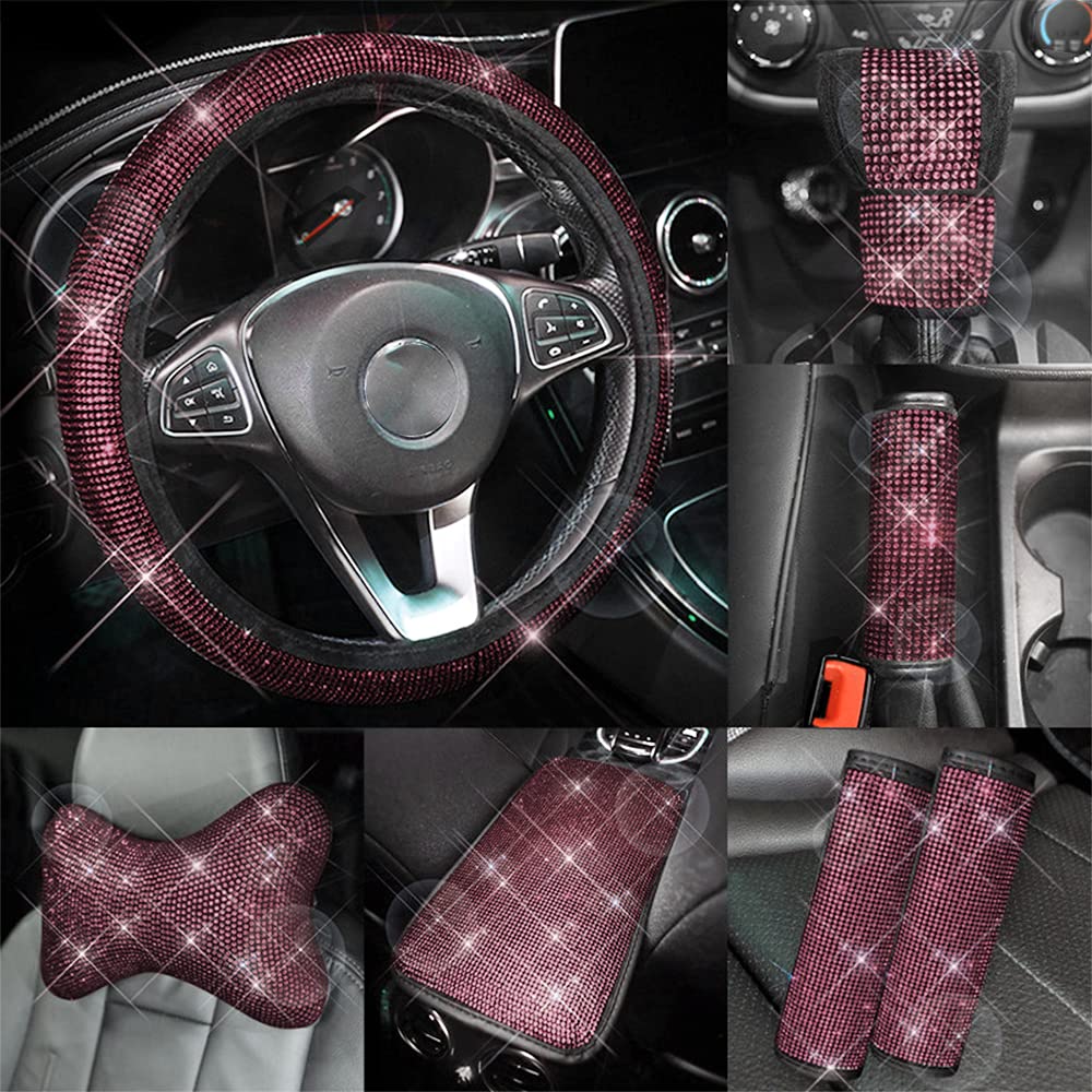 Bling Crystal Rhinestone Sticker DIY Car Decoration Sticker Sticker Glitter strass Crystal Gem Stickers decorazione auto regalo (rosa chiaro, 39,6 x 23,9 cm)