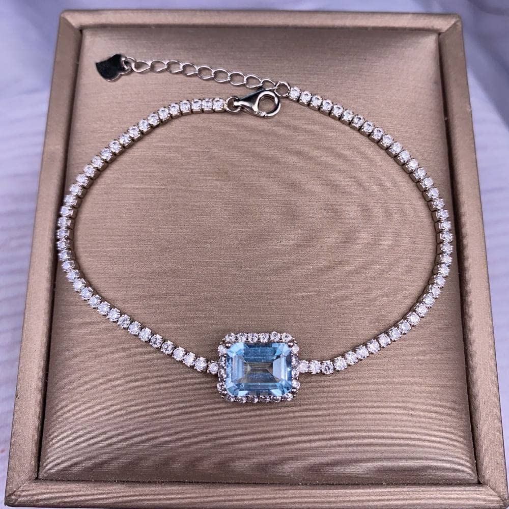 Damen Charm-Armband,Tennisarmbänder Aus 925Er Sterlingsilber, Leuchtende Edelsteineinlagen, Facettierte Opal-Armbänder, Geburtsstein, Verstellbarer Armreif, Ewigkeitsschmuck Für Ihre Hochzeitsfra