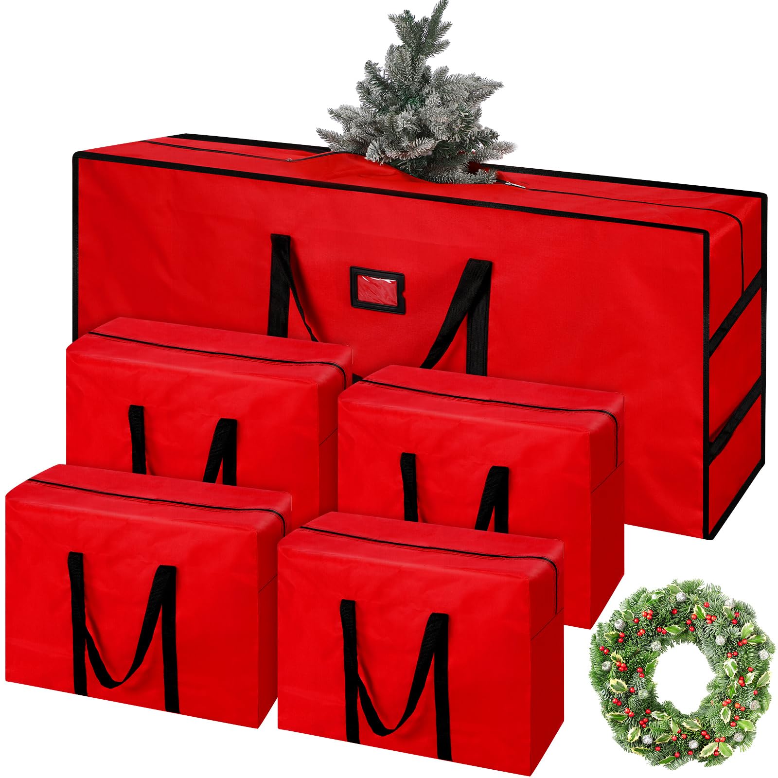 Bolsas de almacenamiento para árbol de Navidad de hasta 7.5 pies con asas y doble cremallera