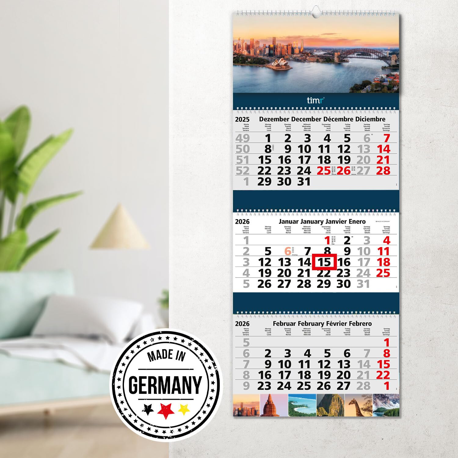 HUMAN MADE 2026 WALL CALENDAR 合計3部 Timr 3-Month Calendar 2026 Pictures - Wall Calendar 3 Months with