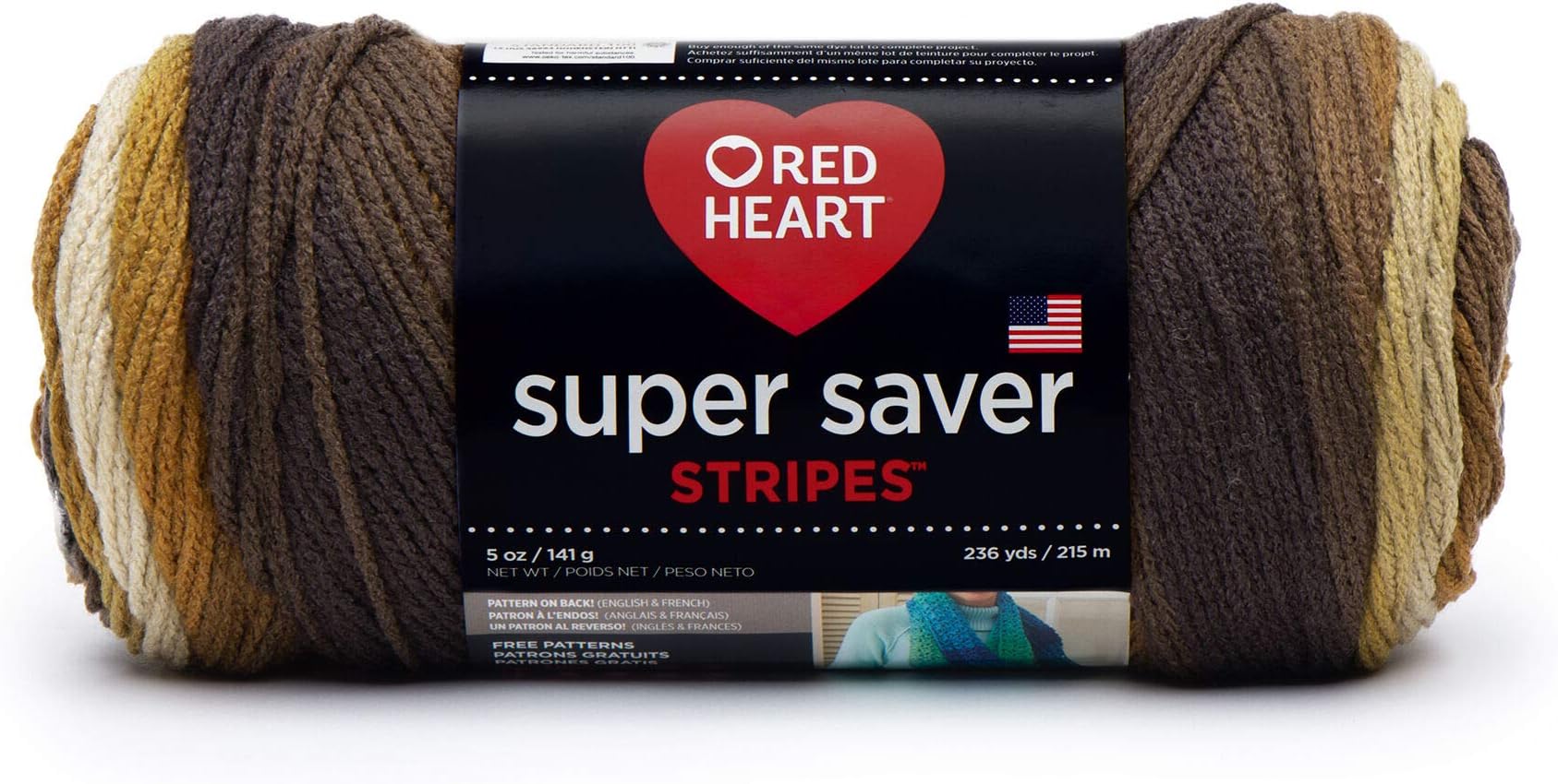 SUPER SAVER YARN, LATTE STRIPE (E300B.4969)