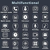 Vista 5 de Reloj inteligente para niños, llamadas telefónicas 4G, mensajes de texto, reloj inteligente con WiFi, video chat de voz, Bluetooth, alarma