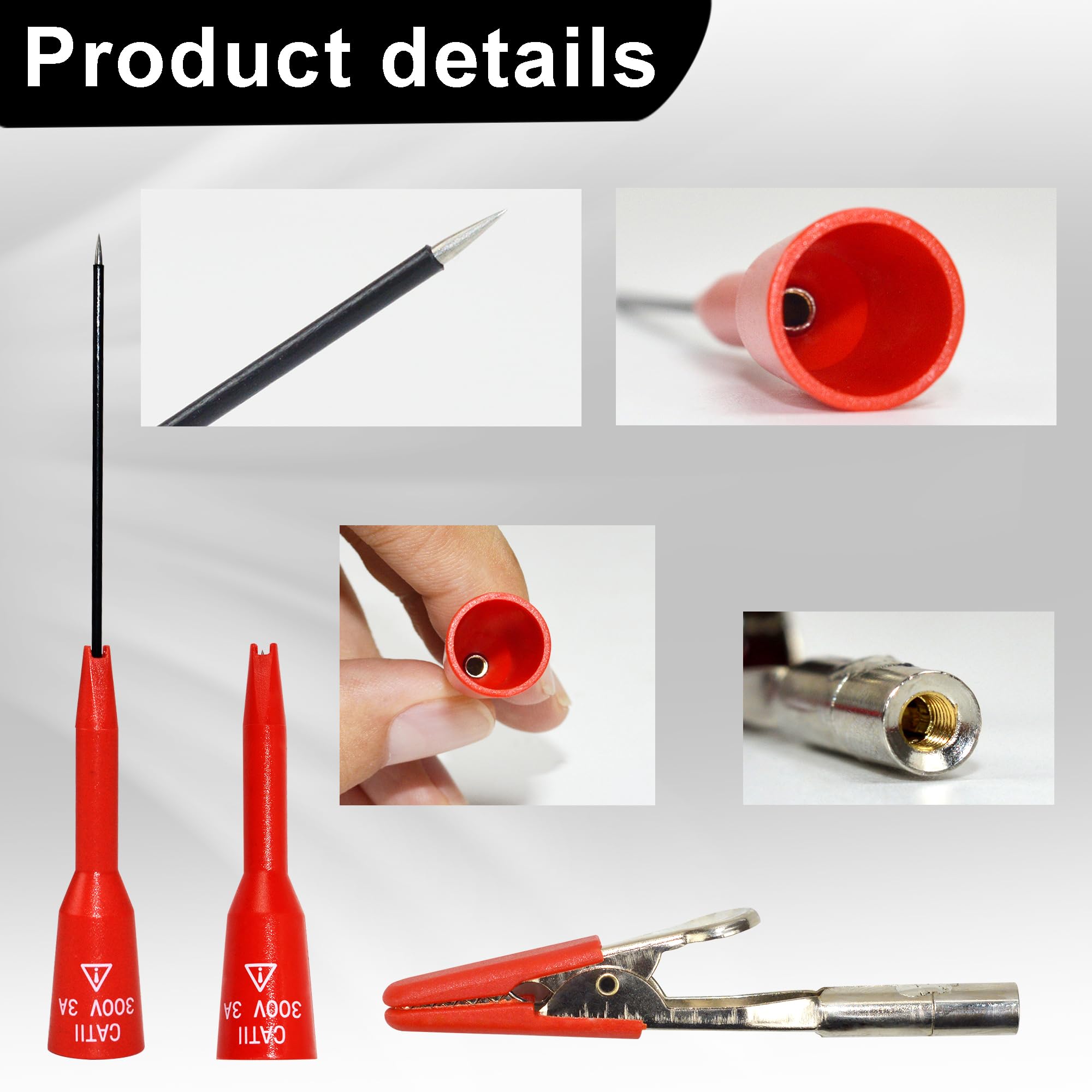 YAMAHA pro300 有線ヘッドセット レッド ZIBOO ZB920 Test Probe Adapter Set, 300V Voltage, 3A Current