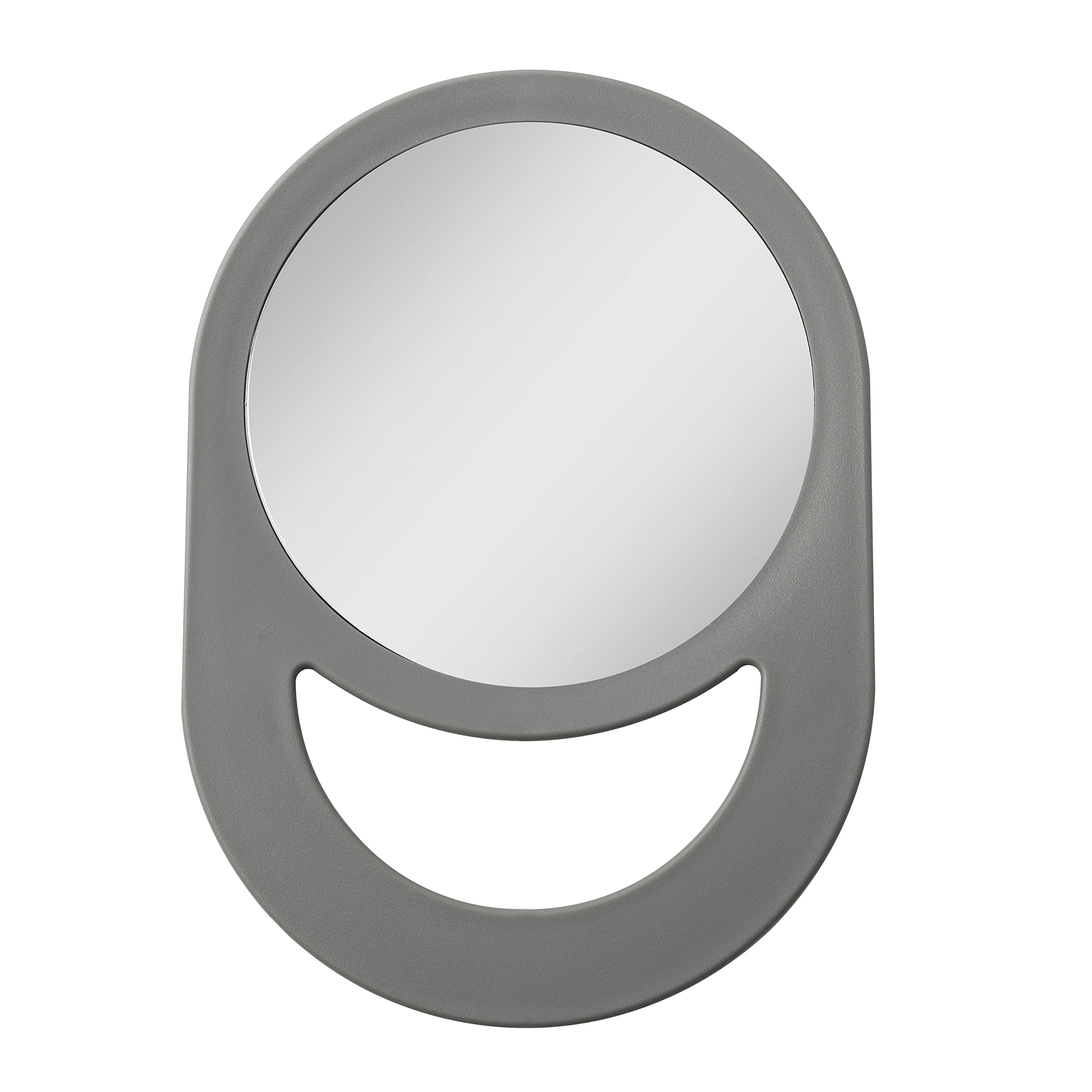 Miroir à main rectangulaire avec poignée ergonomique en forme de pilule