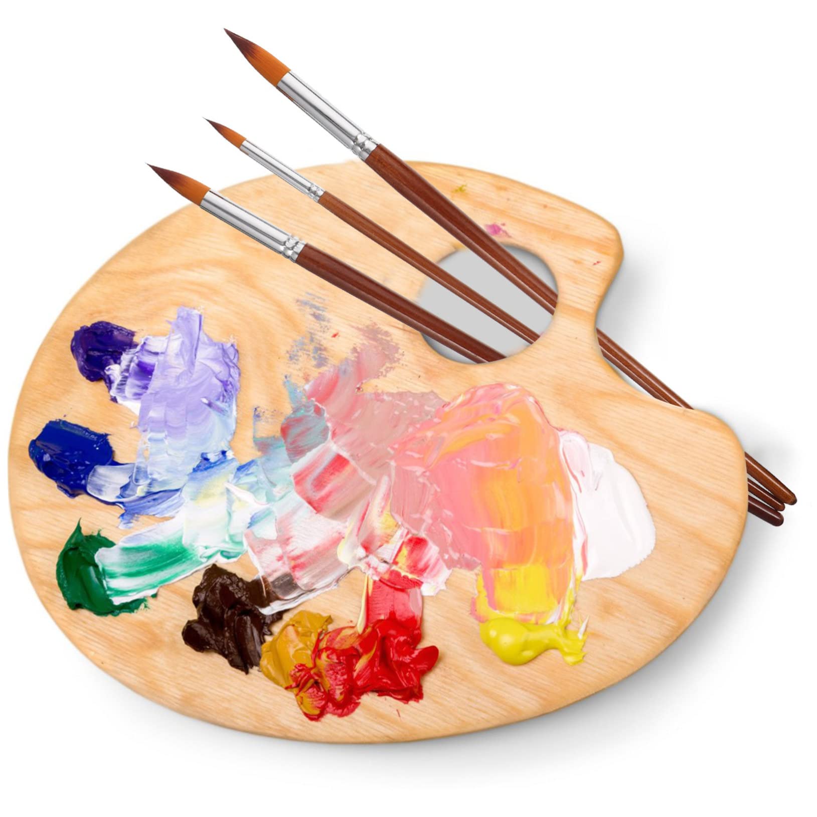 STOBOK 26piezas Pincel De Nylon De Doble Color para Estudiantes De Arte Kit De Pinceles para Acuarela y Pintura Lienzo Ligero y Portátil para Viajes y Bocetos Al Aire