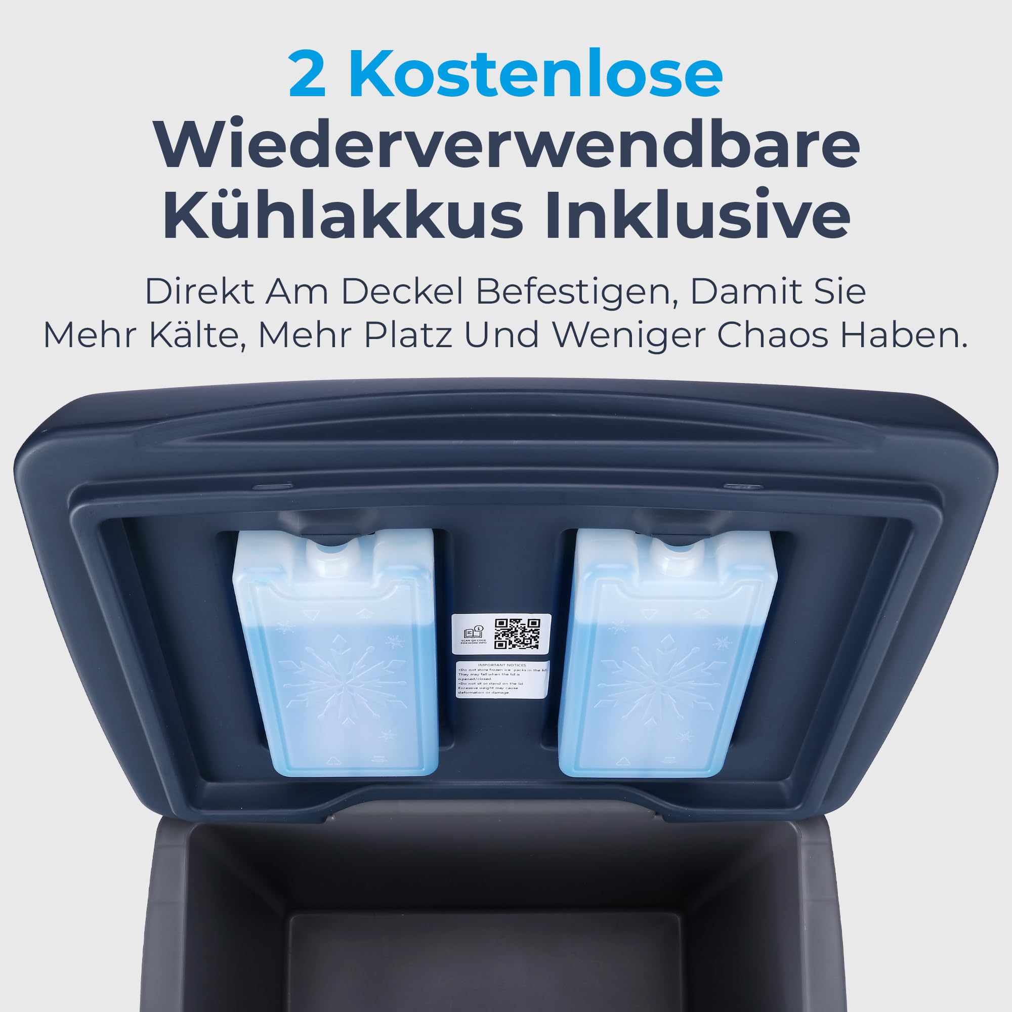 Subcold Chilly Kühlbox mit Rollen & 2 Kühlakkus, Isolierte Rollkühlbox mit Trolleygriff, Camping Kühlbox für Auto, Reisen, Picknick, Strand & Outdoor