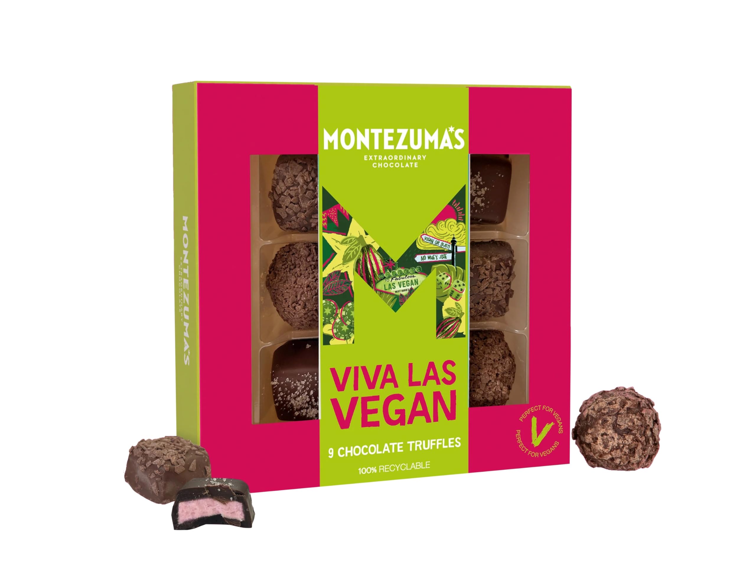Montezuma's Viva Las Vegan Truffle Collection Box, Contains 9 Vegan Truffles, Gluten Free, 110g Box