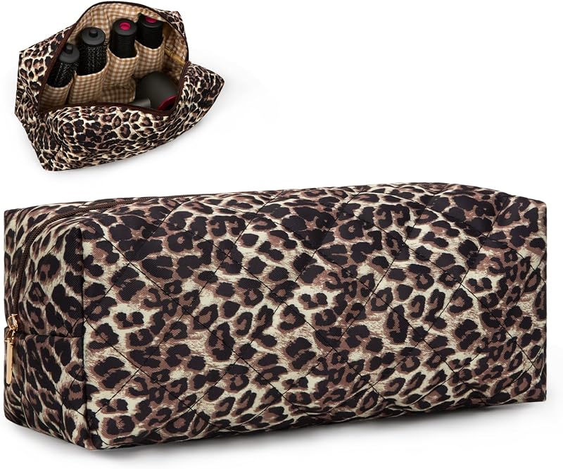 Estuche de herramientas para el cabello Bolsa de viaje Dyson Estuche de viaje floral lindo para organizador de herramientas para el cabello Shark Flexstyle Compatible con Dyson Airwrap (leopardo)
